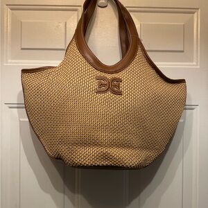 Sam Edelman Tan and Brown Woven Tote